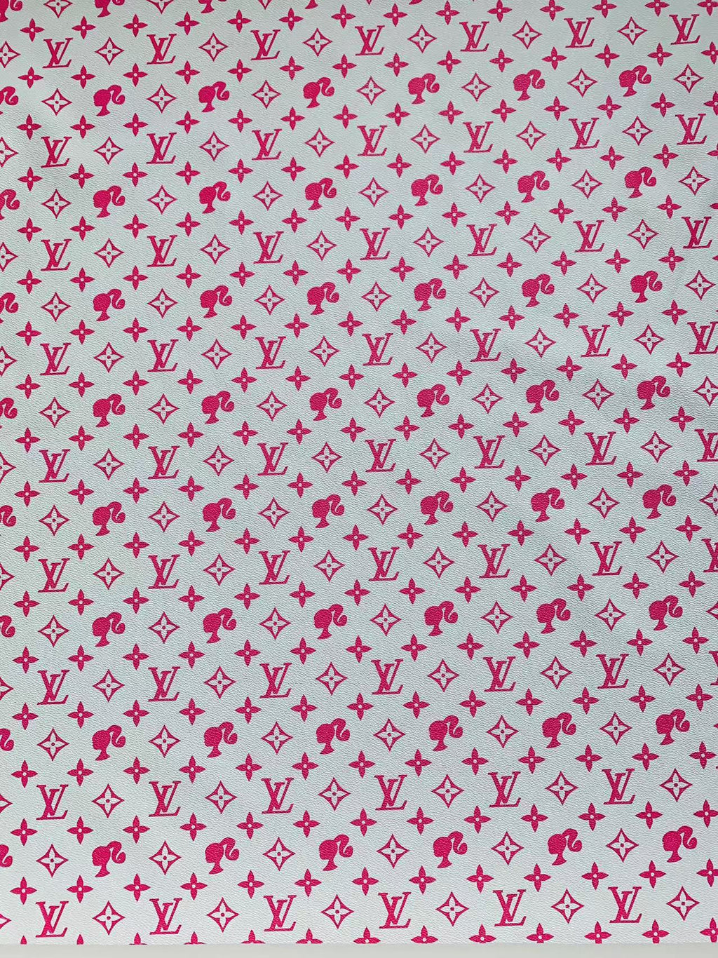 Craft 1 inch Size Pink Barbie With LV Leather Fabric For Custom Shoes,Sneaker Handicraft Goods