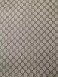Black LOGO Gucci Vinyl Leather Fabric For Handmade Sneaker, Bag Upholstery Handicraft Goods