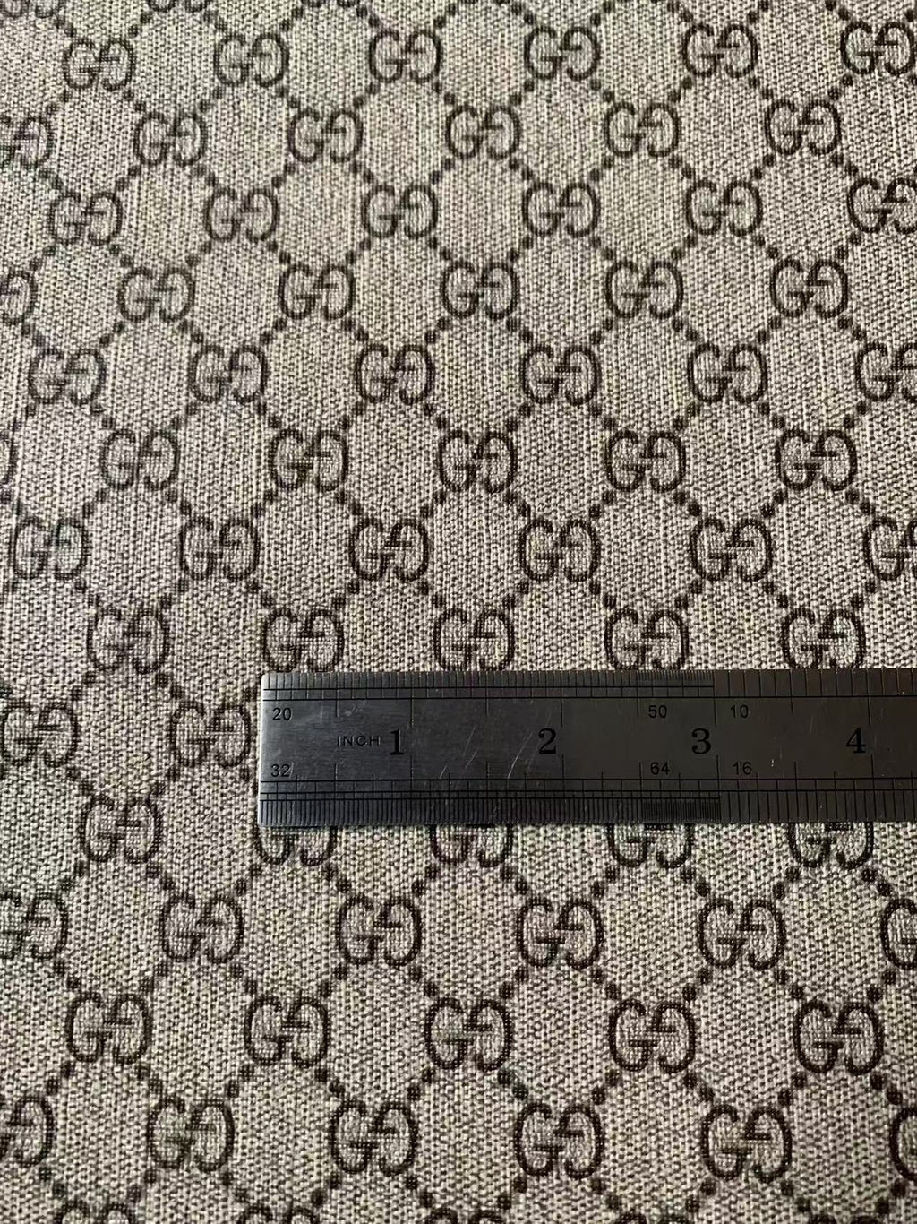 Black LOGO Gucci Vinyl Leather Fabric For Handmade Sneaker, Bag Upholstery Handicraft Goods