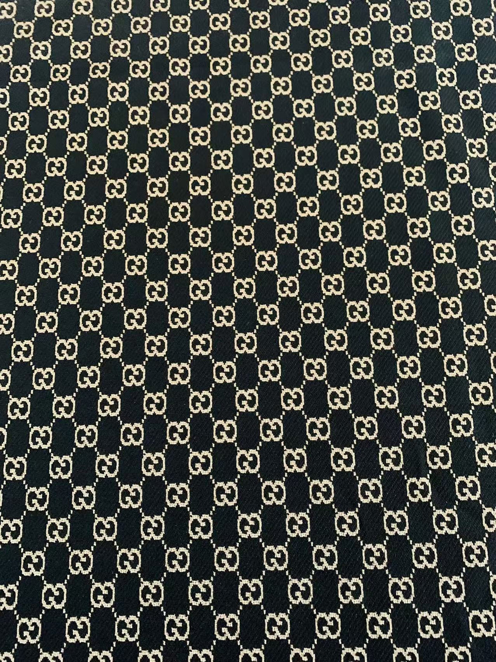 Craft Black With Cream 0.5" Gucci Knitting Jacquard Cloth Fabric For Handmade Apparel ,Clothing ,Sneaker Upholstery Goods By Yard