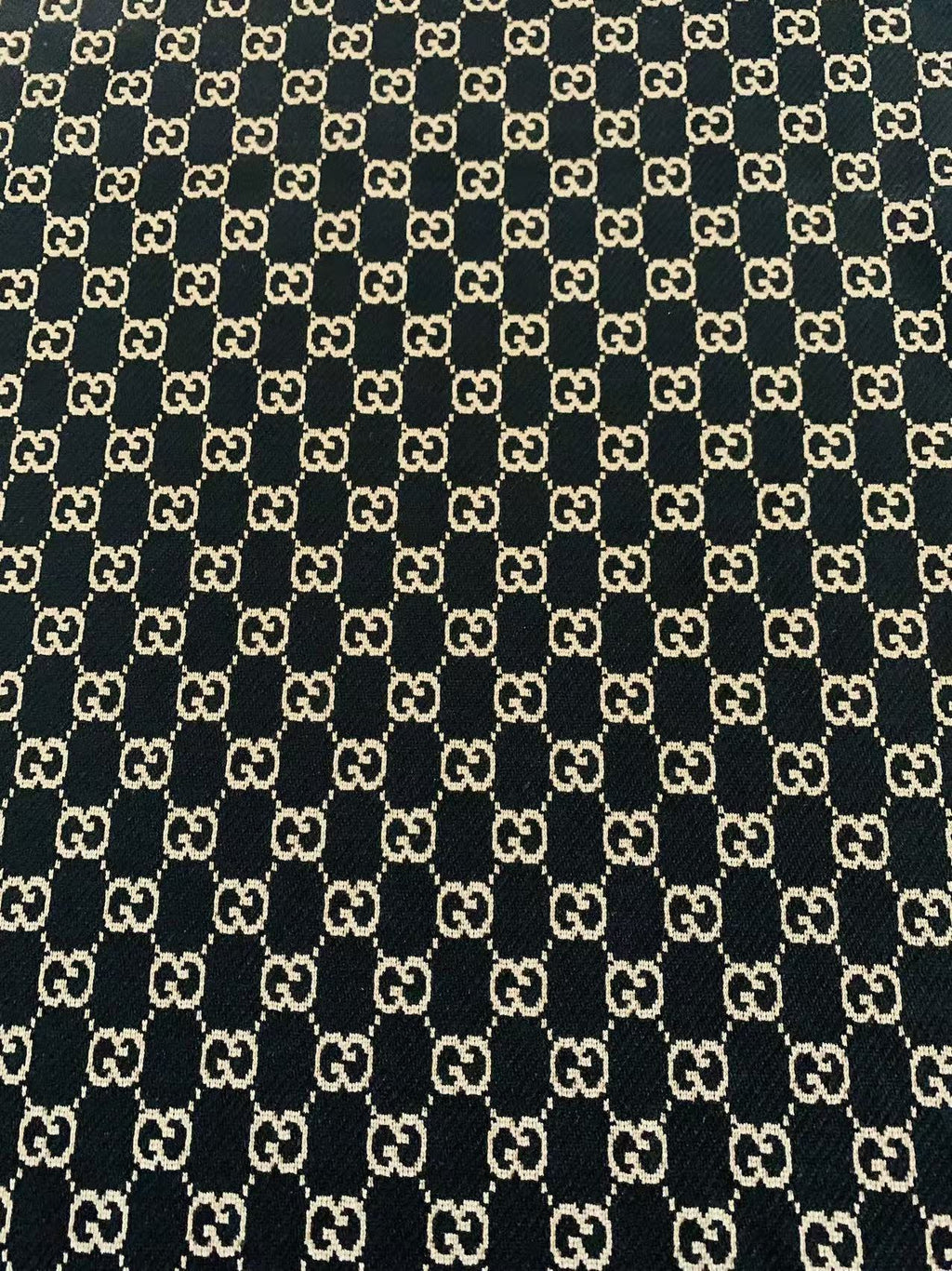 Craft Black With Cream 0.5" Gucci Knitting Jacquard Cloth Fabric For Handmade Apparel ,Clothing ,Sneaker Upholstery Goods By Yard