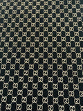 Craft Black With Cream 0.5" Gucci Knitting Jacquard Cloth Fabric For Handmade Apparel ,Clothing ,Sneaker Upholstery Goods By Yard