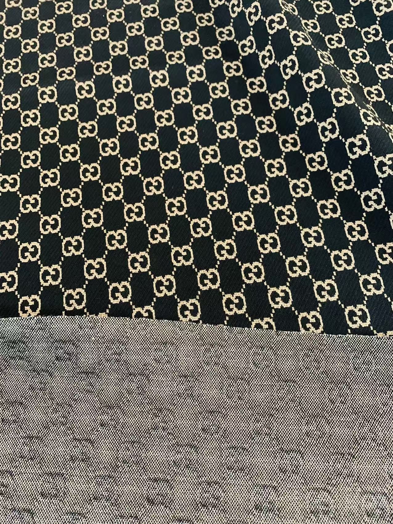 Craft Black With Cream 0.5" Gucci Knitting Jacquard Cloth Fabric For Handmade Apparel ,Clothing ,Sneaker Upholstery Goods By Yard