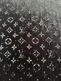 Fashion Luxury LV With Diamond Knitting Velvet Fabric For Handmade Sneaker, Upholstery ,Apparel By Yard(Black)