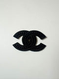 Craft Sewing Black and White Embroidery 2.1"x1.3" Chanel Patch By Pieces