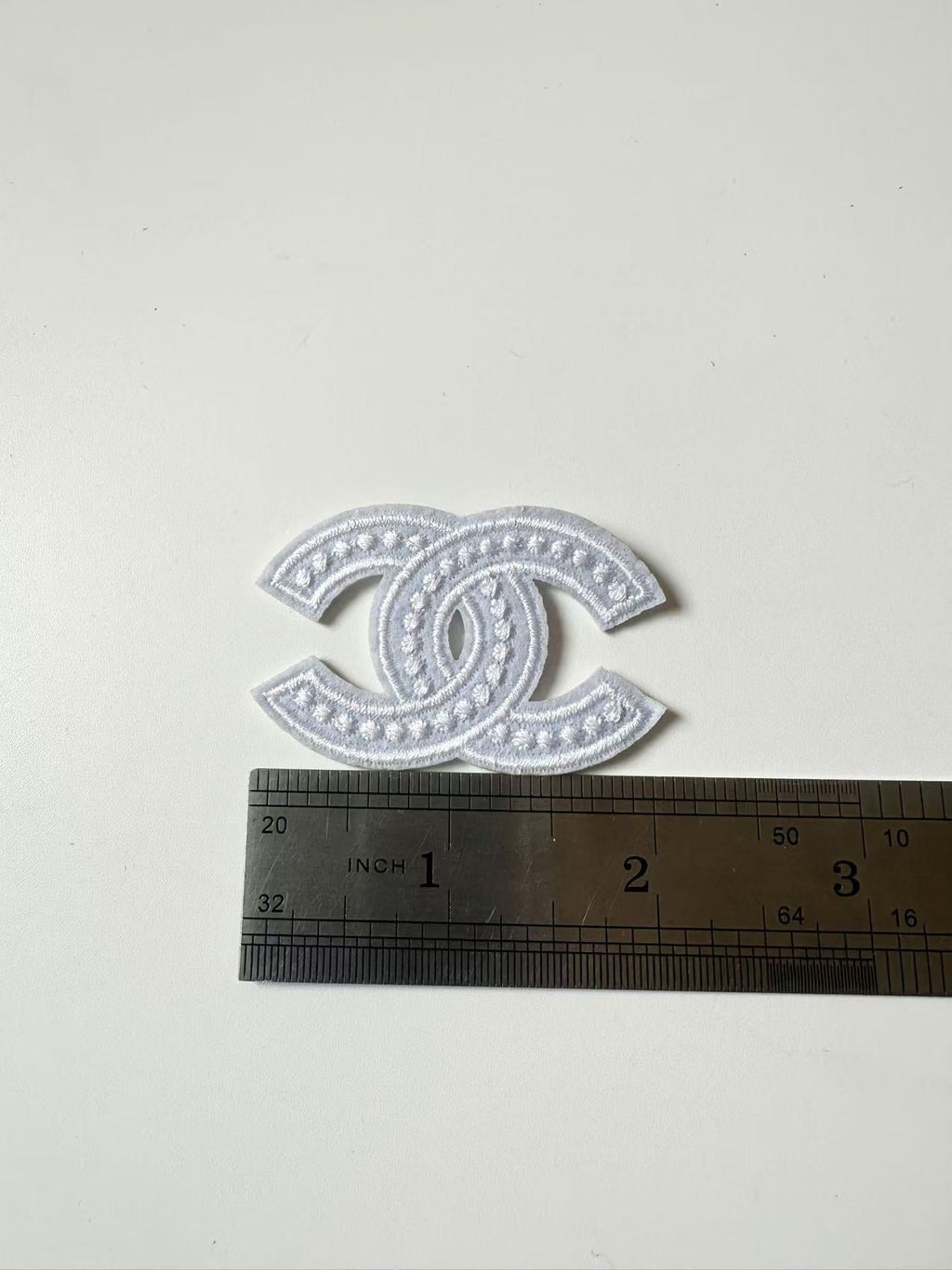 Craft Sewing Black and White Embroidery 2.1"x1.3" Chanel Patch By Pieces