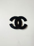 Craft Sewing Black and White Embroidery 1.9"x1.3" Chanel Patch By Pieces