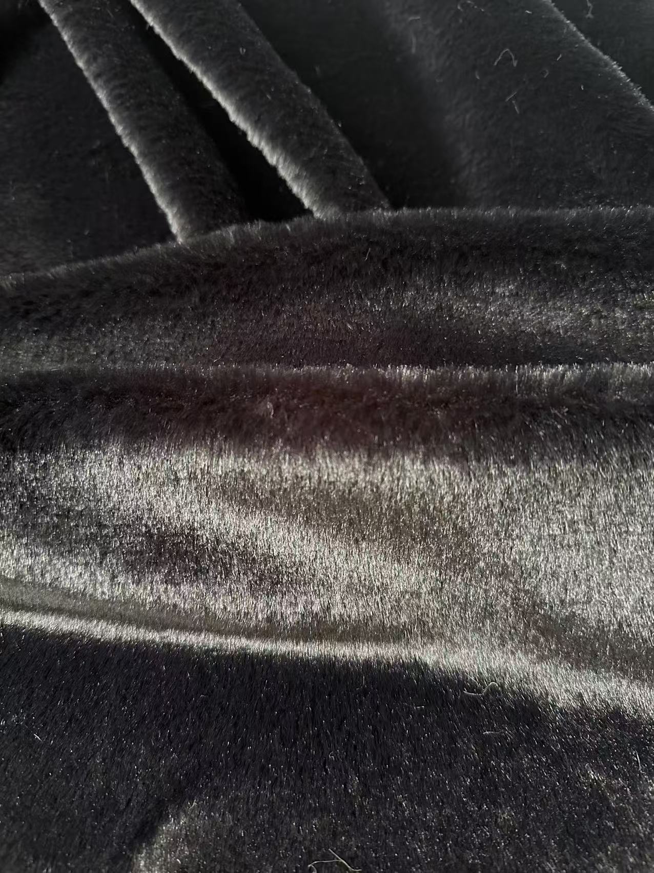 Soft Bunny Fur ,Rabbit Mink ,Faux Fur Fabric For Handmade Sewing Goods By Yard(Black)