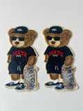 Craft POLO Bear With Skateboard 5"x10.6 "Embroidery Jacquard Label For Handmade Handicraft Goods
