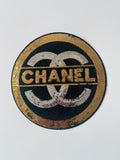 Craft Chanel 7.6"x7.6" Circle Embroidery Sequins Patches For Handmade Apparel