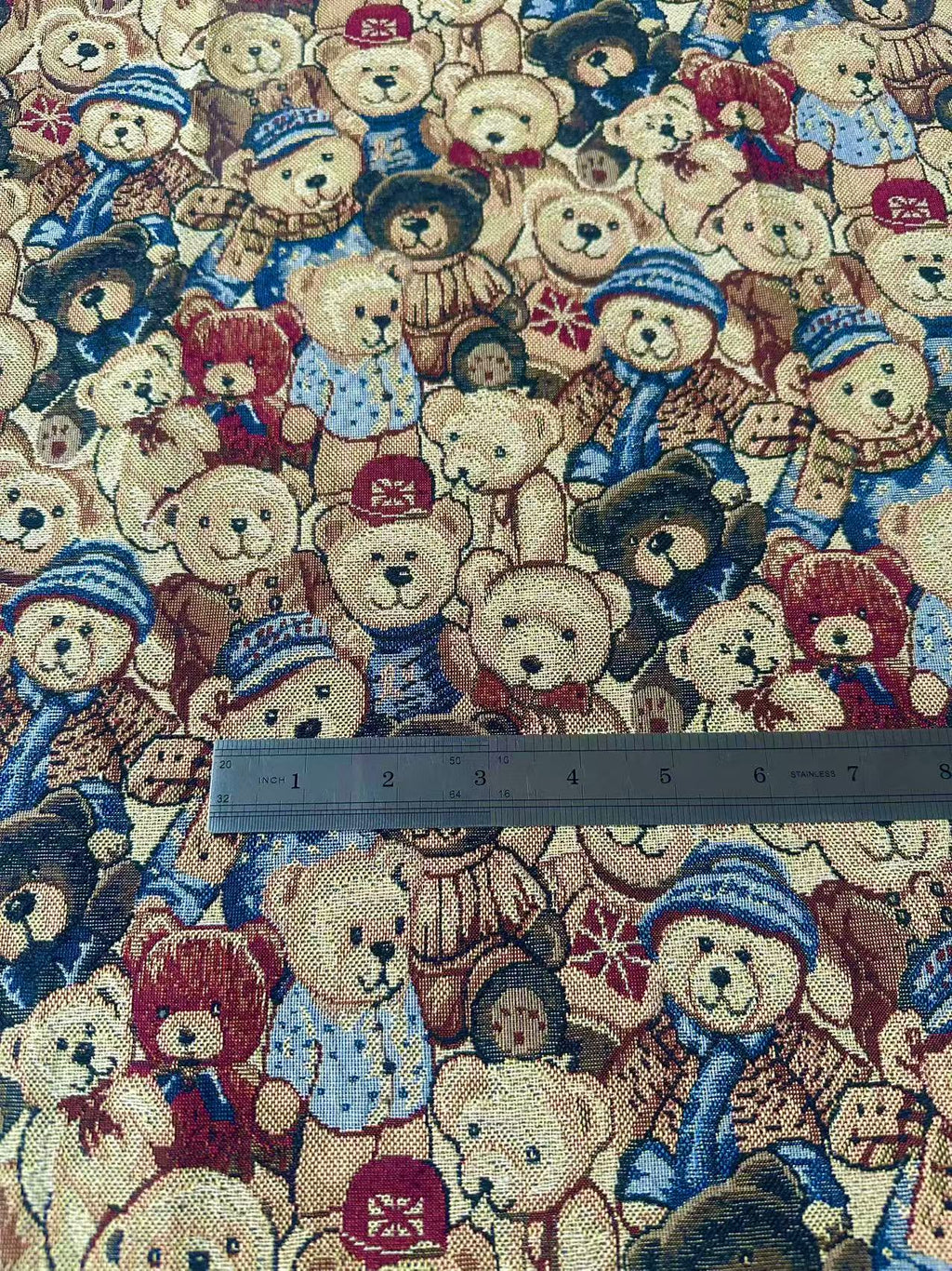 Fashion Bear Jacquard Cloth Fabric For Handmade Sneaker,Apparel By Yard