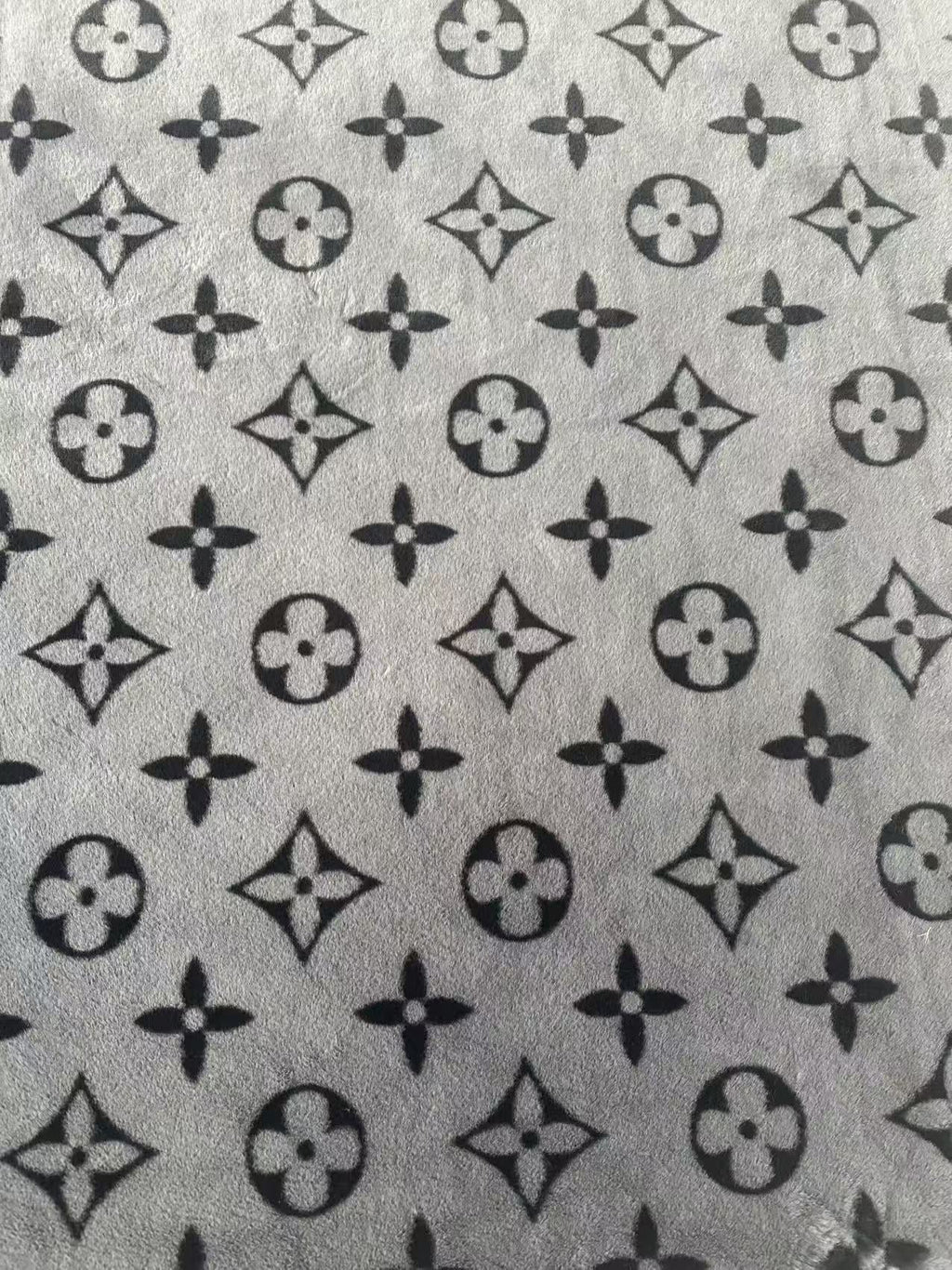 Big LV Design Gray NO LOGO Rabbit Plush Fabric, Cony Fabric For Handmade Clothing By Yard