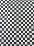 Fashion Black With White Plaid Leather For Handmade Goods
