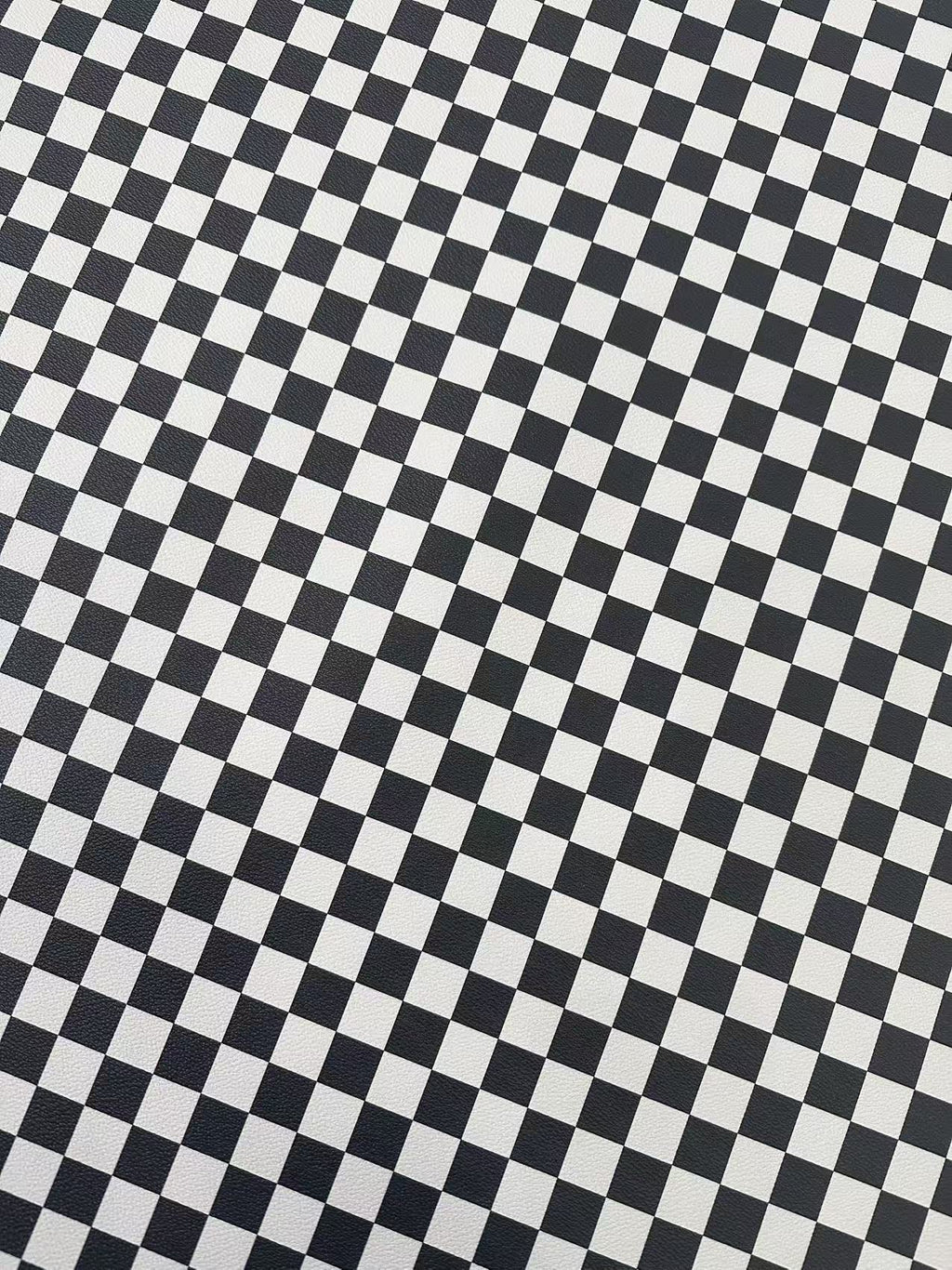 Fashion Black With White Plaid Leather For Handmade Goods