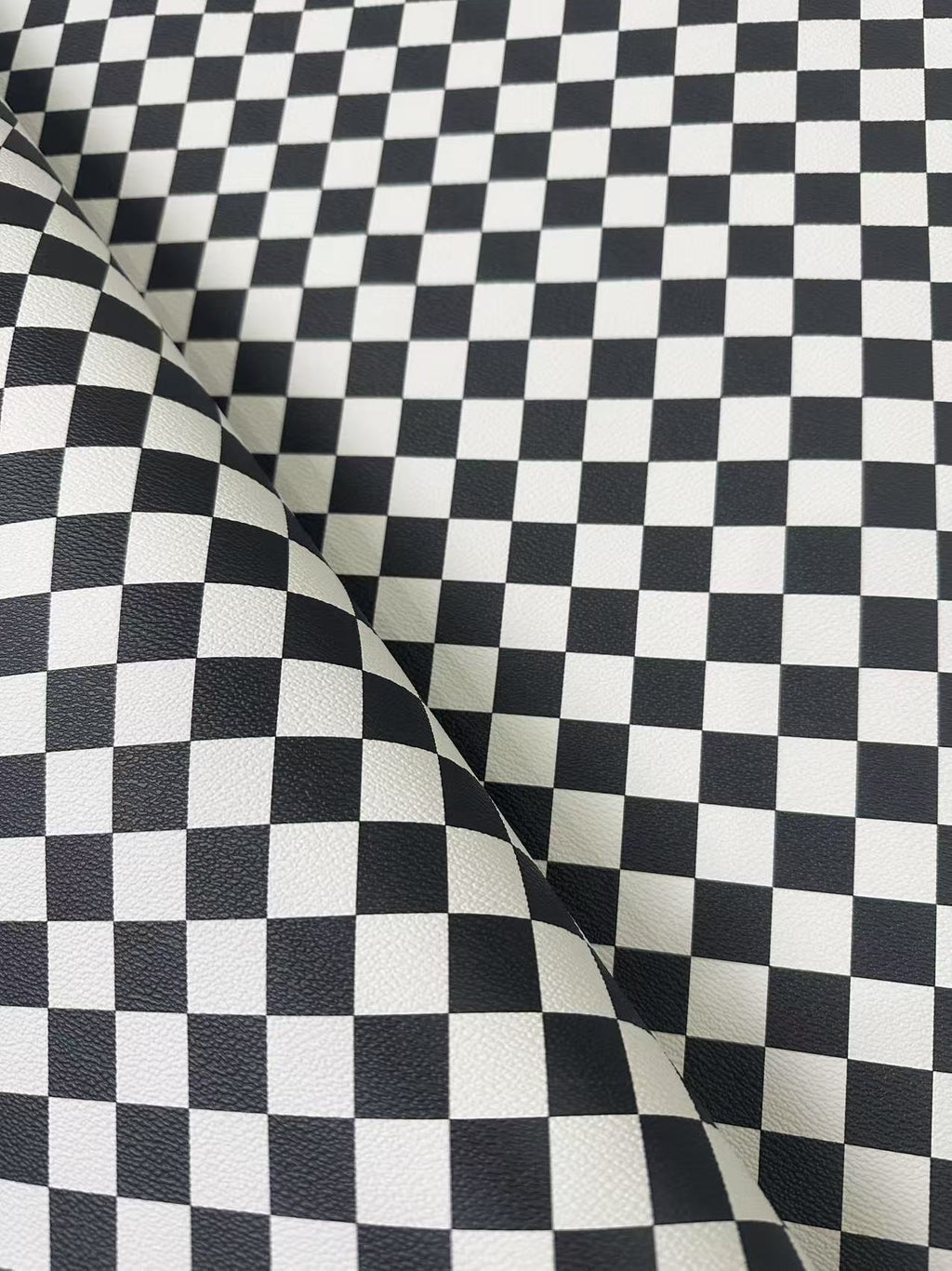 Fashion Black With White Plaid Leather For Handmade Goods