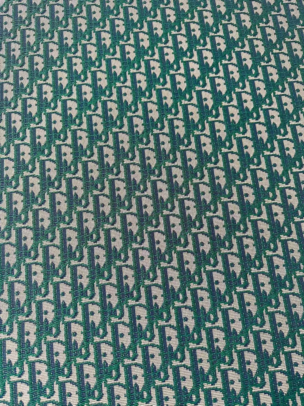 Craft Dior Canvas Jacquard Cloth Fabric For Handmade Bags, Sneaker, Hat Fabric By Yard(Green)