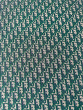 Craft Dior Canvas Jacquard Cloth Fabric For Handmade Bags, Sneaker, Hat Fabric By Yard(Green)