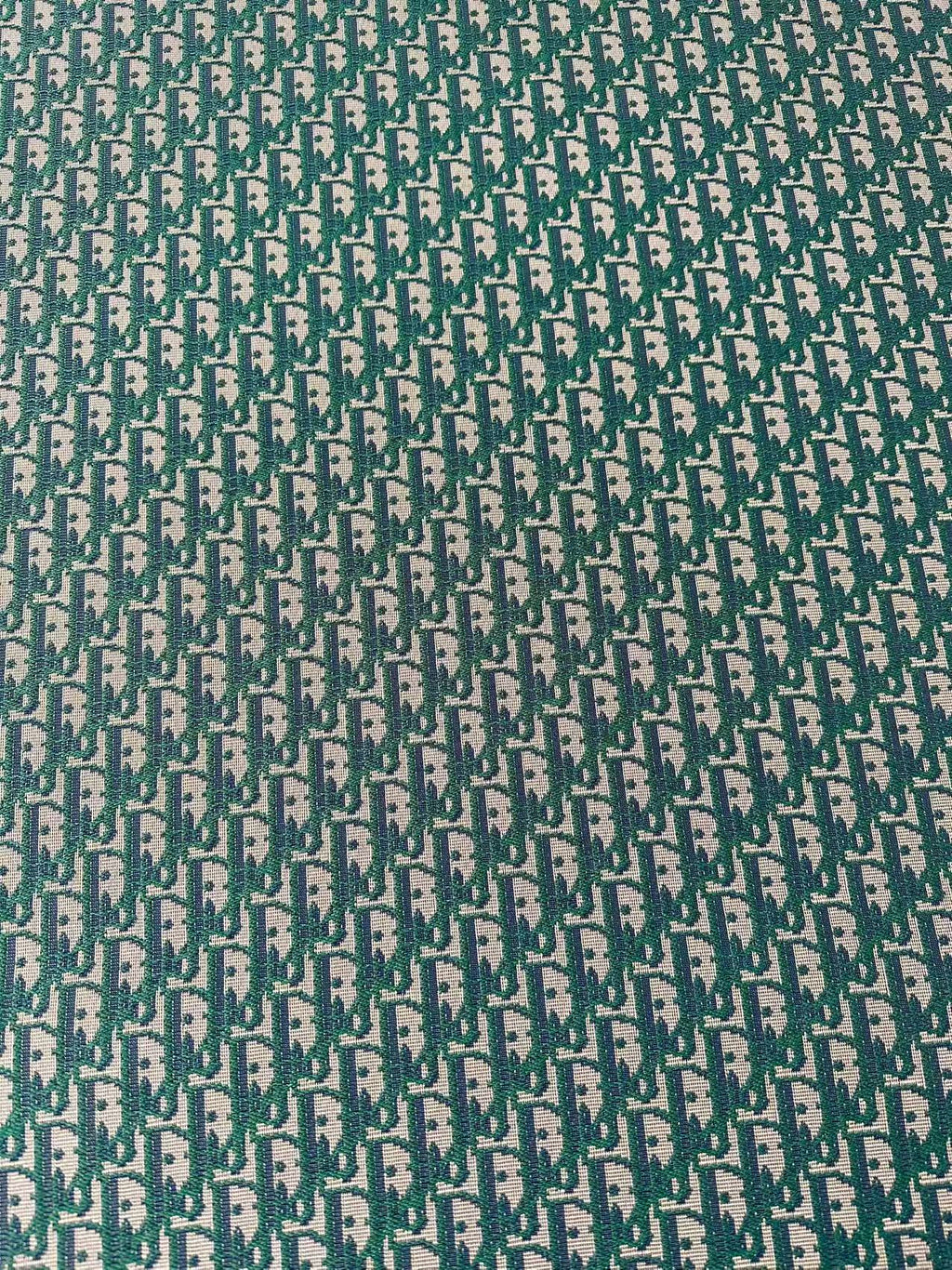 Craft Dior Canvas Jacquard Cloth Fabric For Handmade Bags, Sneaker, Hat Fabric By Yard(Green)
