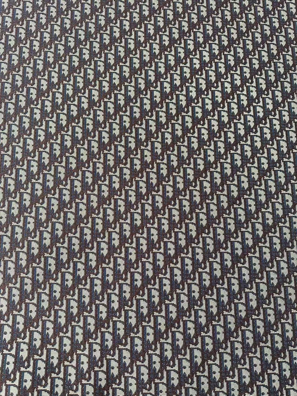 Craft Dior Canvas Jacquard Cloth Fabric For Handmade Bags, Sneaker, Hat Fabric By Yard(Coffee)