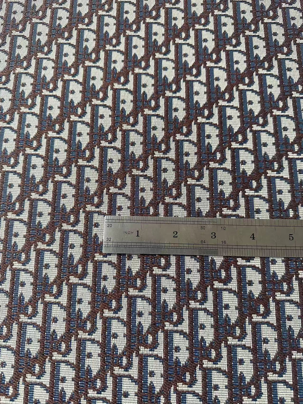 Craft Dior Canvas Jacquard Cloth Fabric For Handmade Bags, Sneaker, Hat Fabric By Yard(Coffee)