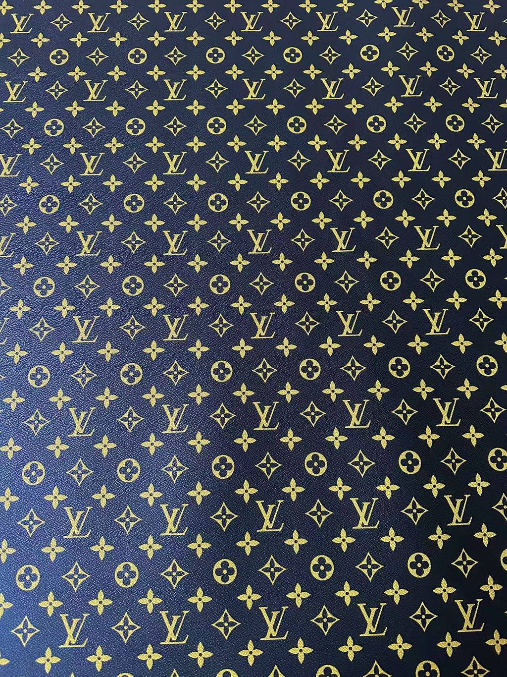 Fashion Black With Yellow LV Vinyl Leather Fabric For Handmade Sneaker,Upholstery Goods By Yard