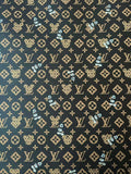 Craft Best Quality LV With Mickey Mouse Vinyl Leather Fabric For Handmade Sneaker,Upholstery By Yard