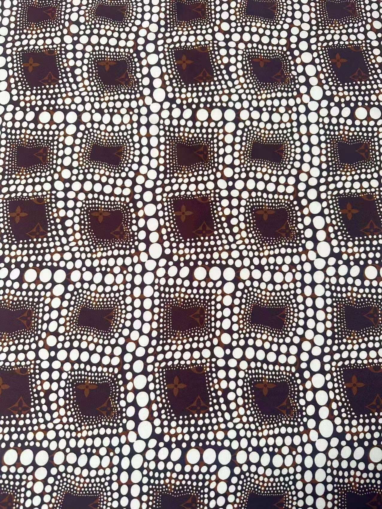 Craft Brown LV With White Dots Cotton And Polyester Cloth Fabric For DIY Handicraft Apparel