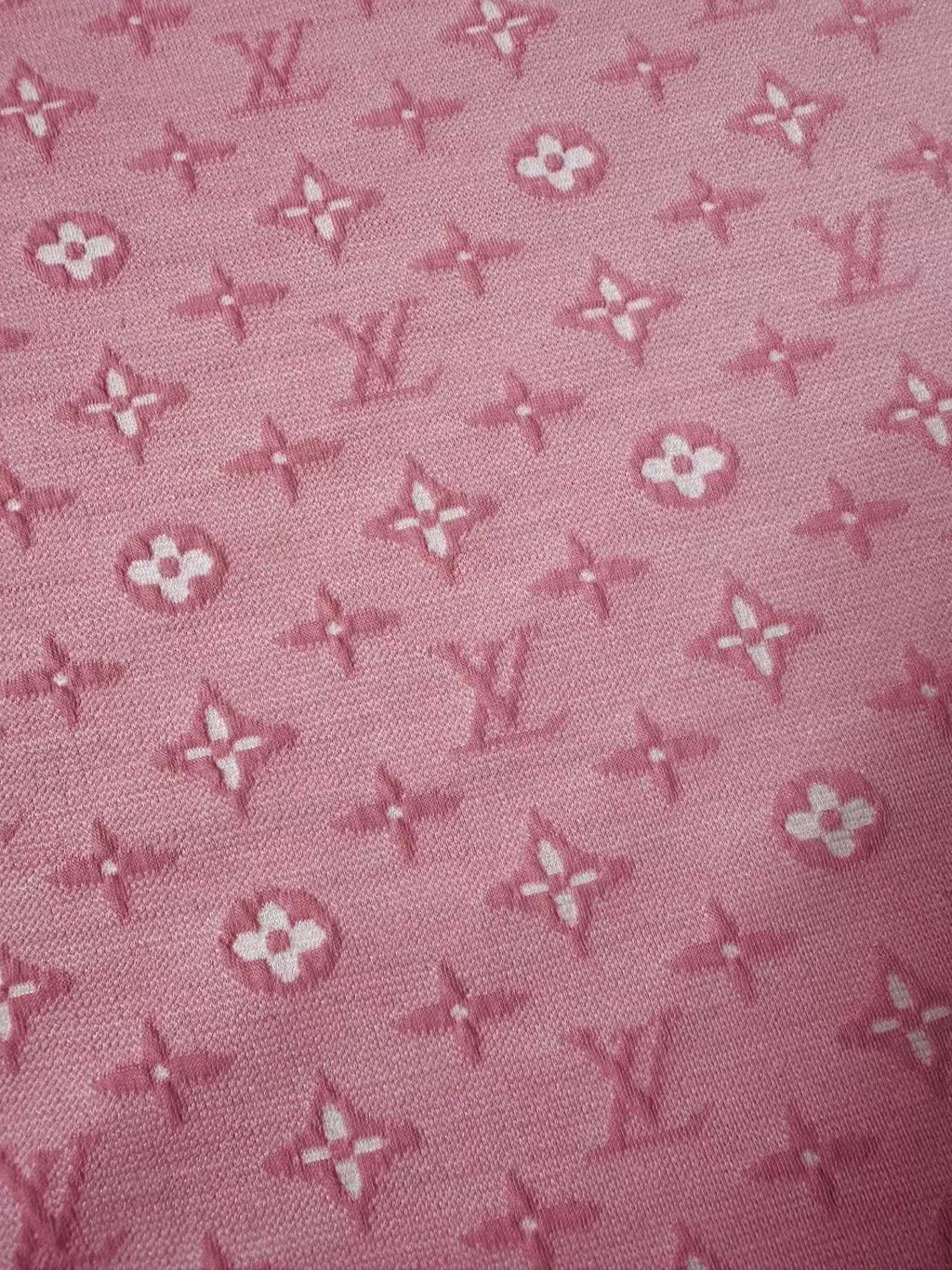 Fashion Pink LV Embossed Jacquard Cloth Fabric For Handmade Clothing By Yard