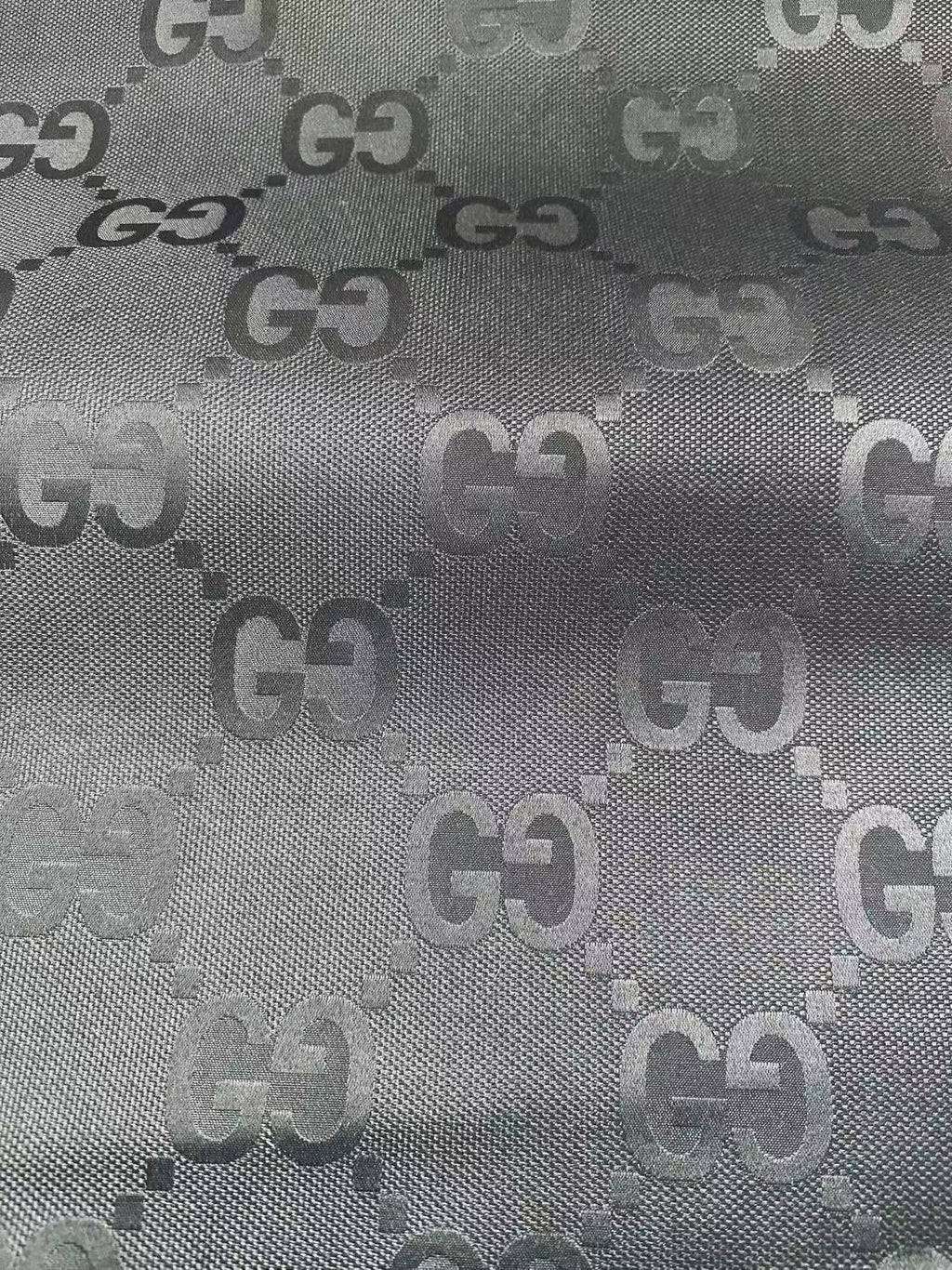 Classic 2.3 Inch Gucci Canvas Jacquard Cloth Fabric For Sewing Handicraft  By Yards (Black)