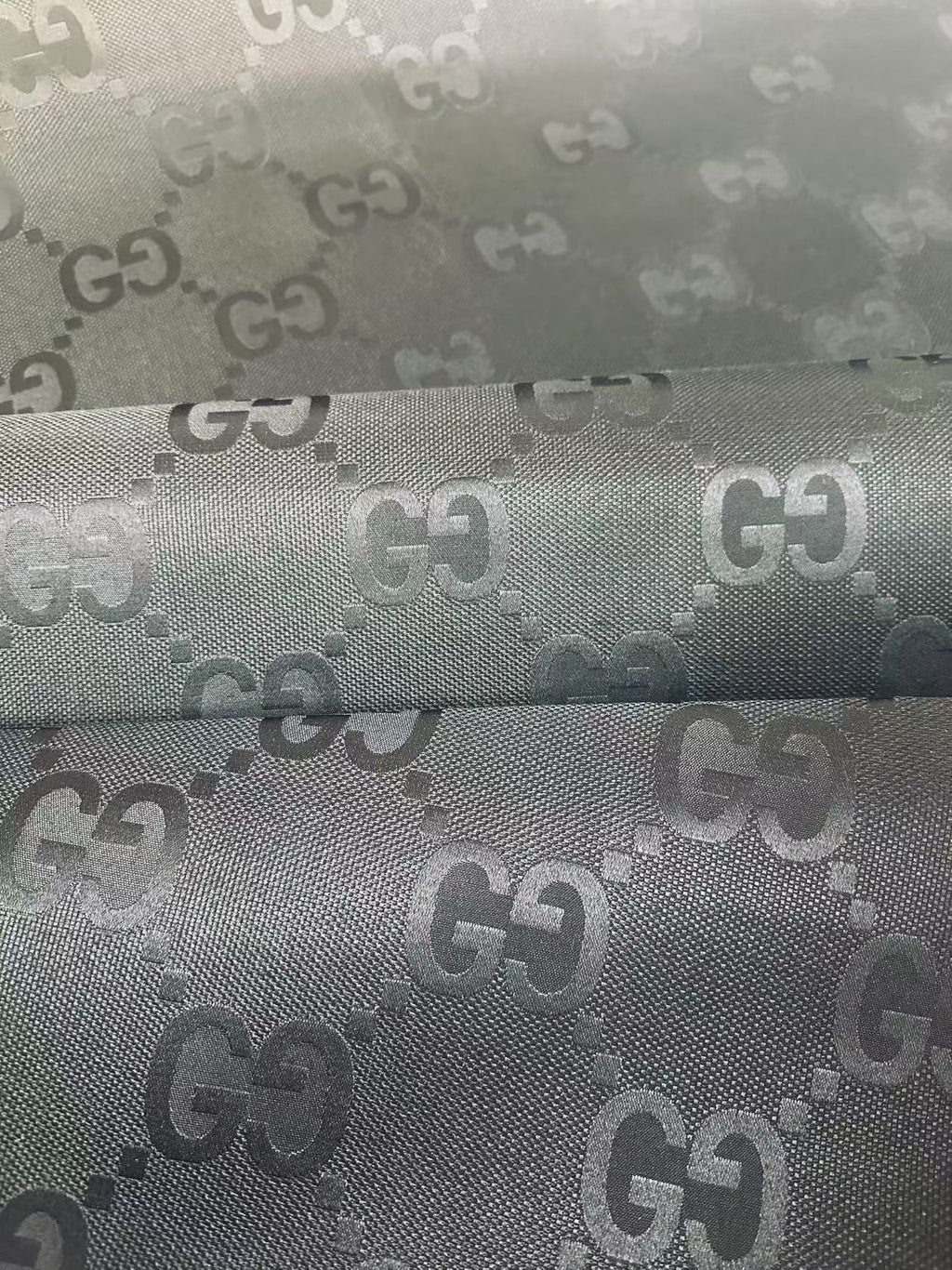Classic 2.3 Inch Gucci Canvas Jacquard Cloth Fabric For Sewing Handicraft  By Yards (Black)