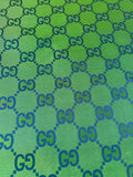 Classic 2.3 Inch Gucci Canvas Jacquard Cloth Fabric For Sewing Handicraft By Yards (Green)