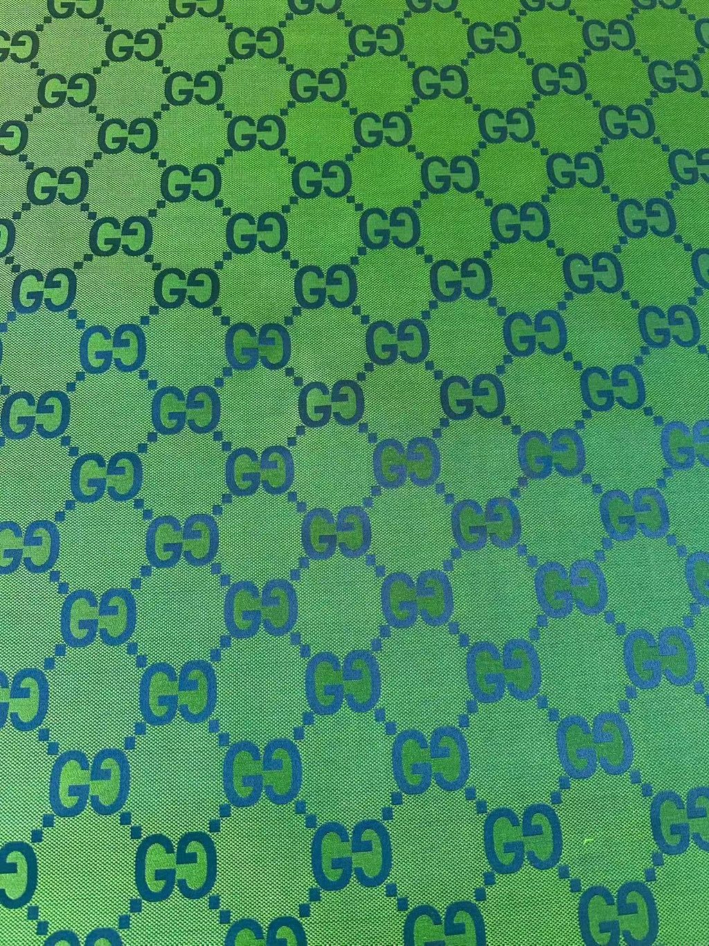 Classic 2.3 Inch Gucci Canvas Jacquard Cloth Fabric For Sewing Handicraft By Yards (Green)