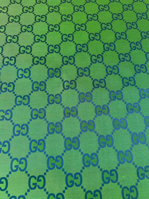 Classic 2.3 Inch Gucci Canvas Jacquard Cloth Fabric For Sewing Handicraft By Yards (Green)