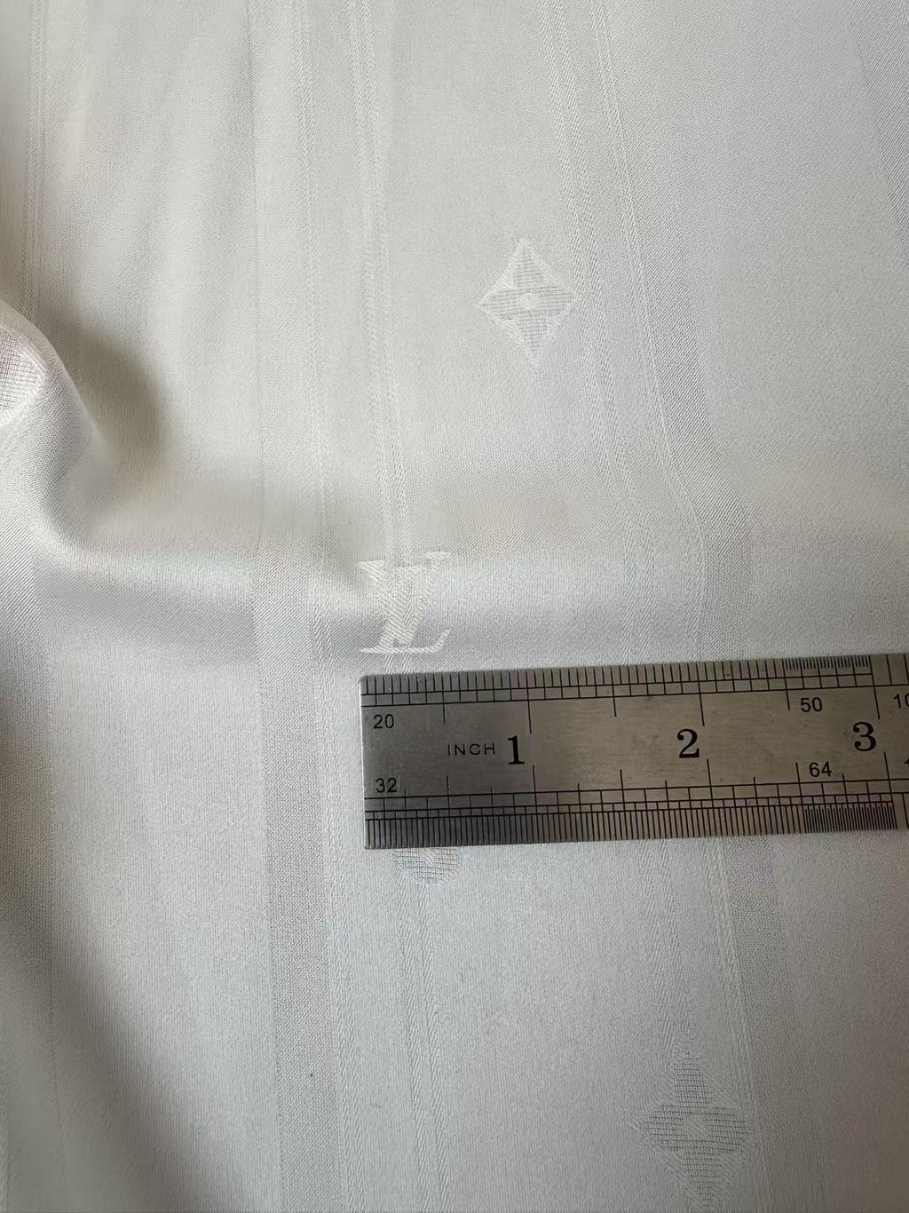 Craft LV White Silk Jacquard Cloth Fabric For Sewing Clothing By Yard