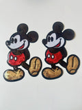 Craft Mickey Mouse 11"x7.5"Embroidery Sequins Patches For Handmade Apparel