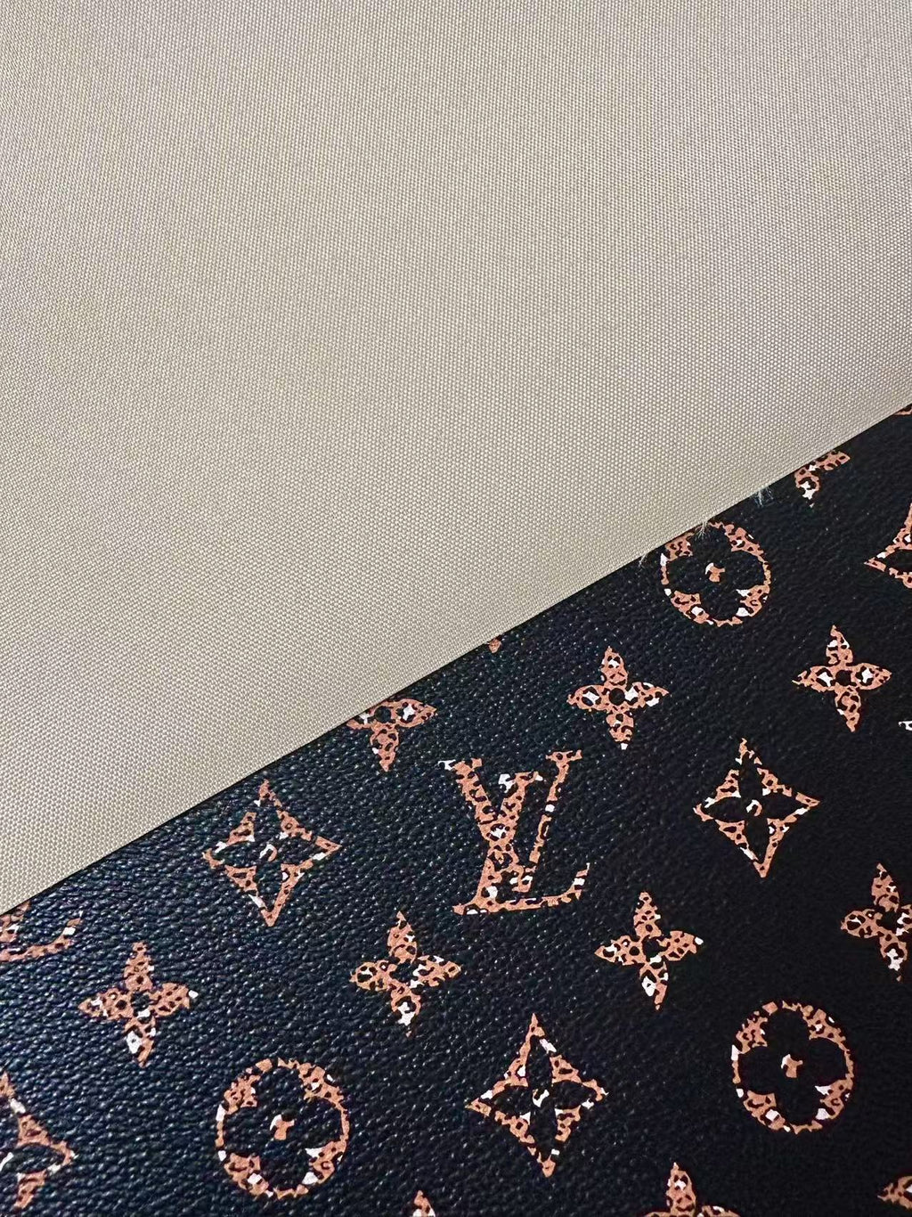 Craft Leopard LV Vinyl Leather For Handmade Sneaker,Upholstery,Furniture By Yard