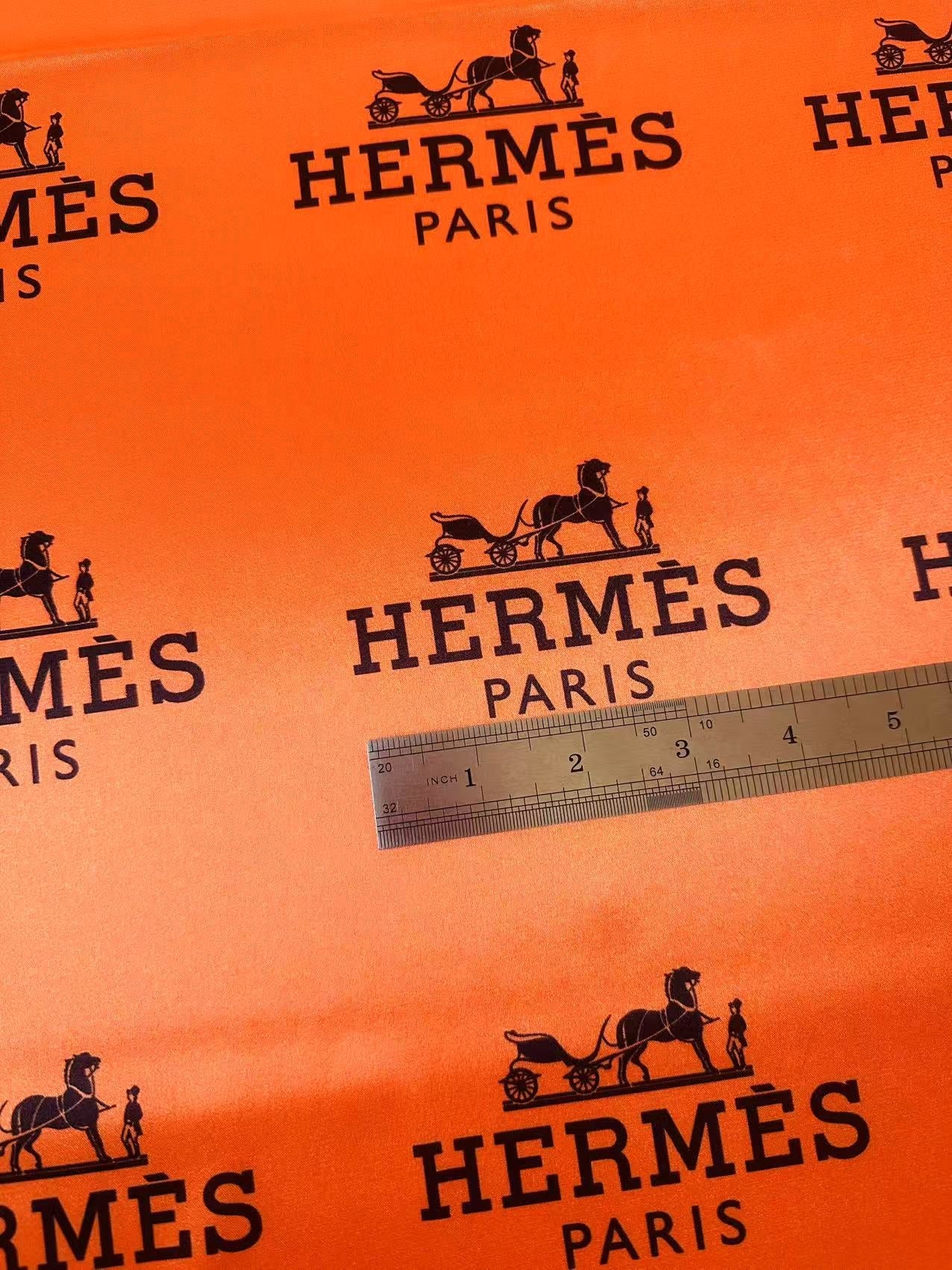 Classic Hermes Satin Shiny Cloth Fabric For Handmade Sewing Scarf ,Clothing Shoes By Yard