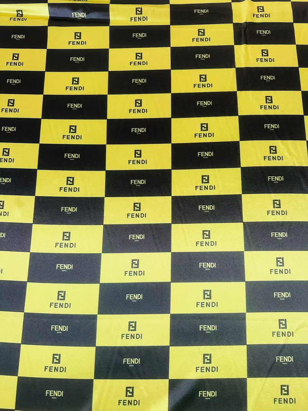 Classic Fendi Satin Shiny Cloth Fabric For Handmade Sewing Scarf ,Clothing Shoes By Yard