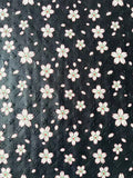 Fashion Black LV With Cherry Blossoms Embossed Leather For Handmade Sneaker,Bag ,Upholstery By Yard