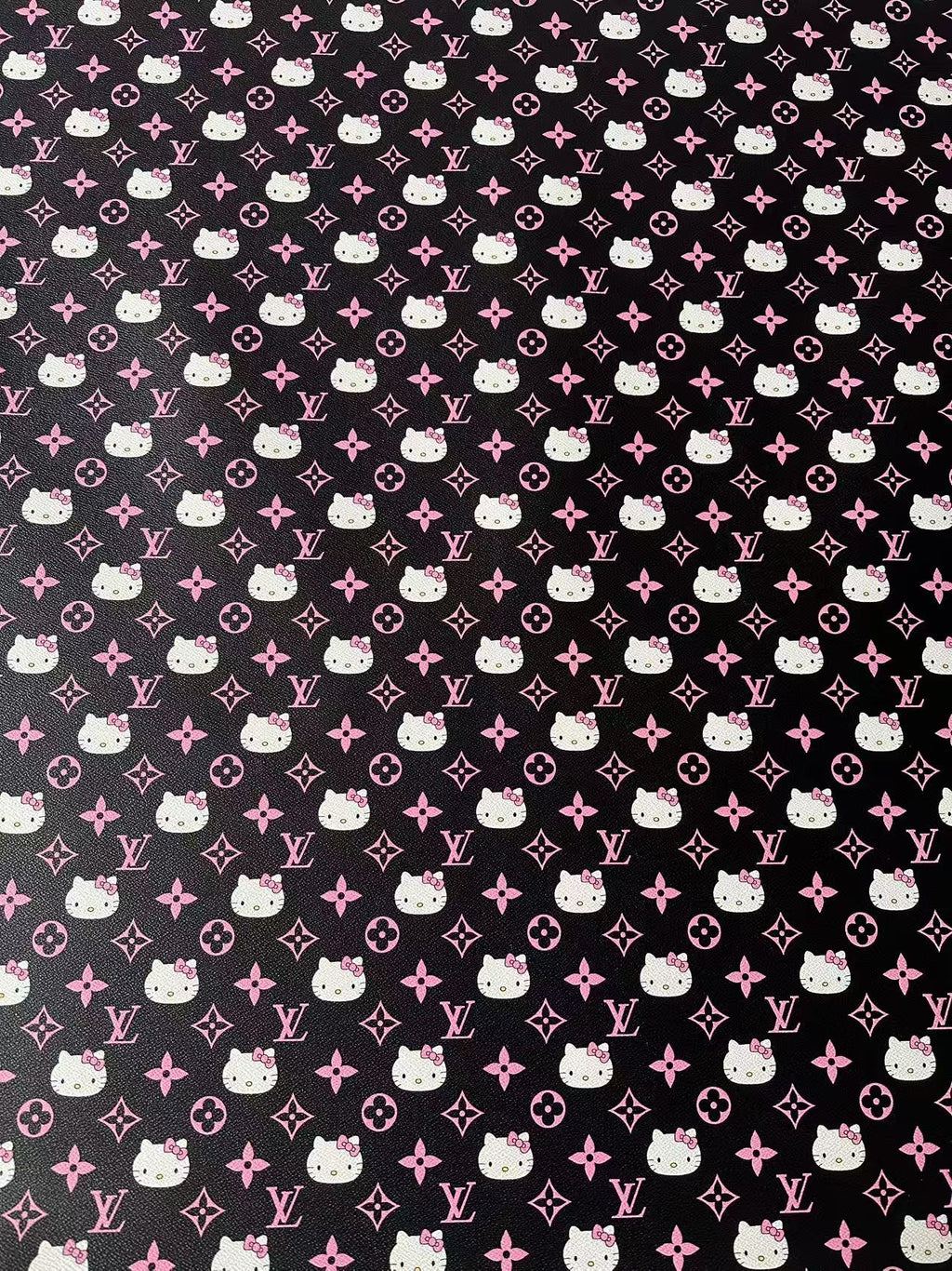 Craft Pink LV With Hello Kitty Vinly Leather For Handmade Shoes , Car Upholstery Handicraft Goods