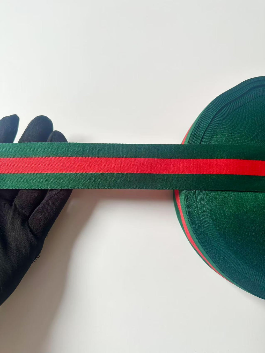 Craft Gucci 1.5 inch Strap ,Handmade Striped Ribbon Trim Embroidered For shoes ,Bags ,Handicrafts By Yard (Green with Red )