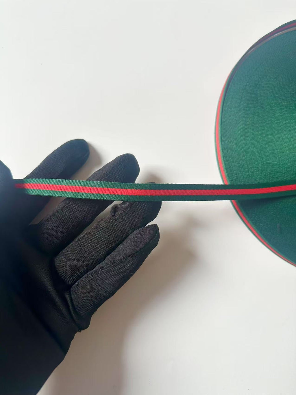Craft Gucci 0.4 inch Strap ,Handmade Striped Ribbon Trim Embroidered For shoes ,Bags ,Handicrafts By Yard (Green with Red )