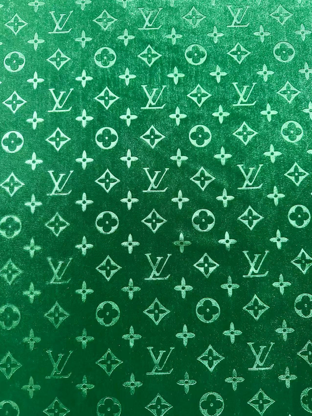 Popular Luxury LV Knitting Velvet Fabric For Handmade Sneaker,Car Upholstery and Apparel By Yard(Forest Green)
