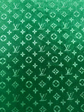 Popular Luxury LV Knitting Velvet Fabric For Handmade Sneaker,Car Upholstery and Apparel By Yard(Forest Green)