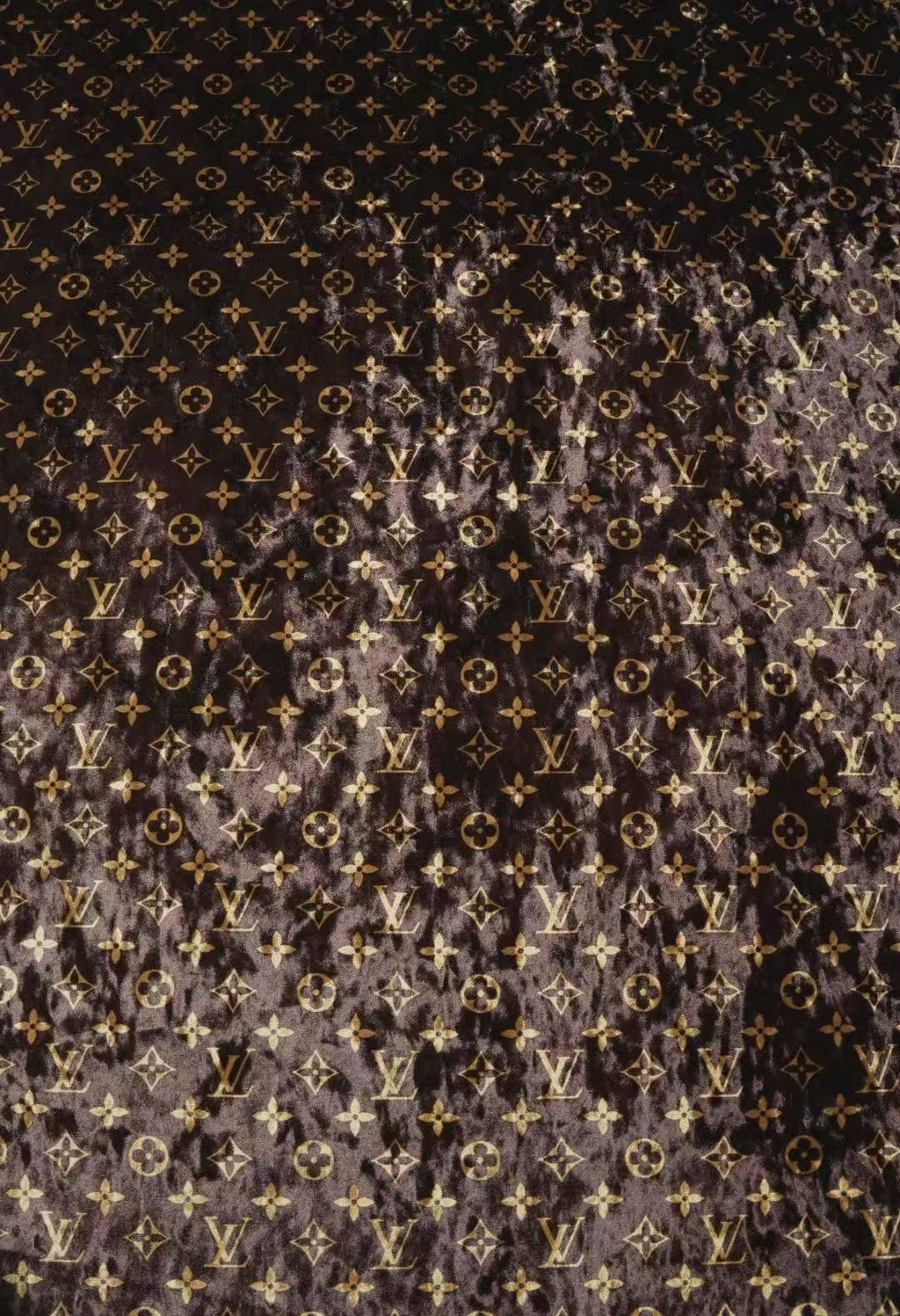 Craft Luxury LV Knitting Velvet Fabric For Handmade Sneaker,Car Upholstery and Clothing By Yard (Brown)