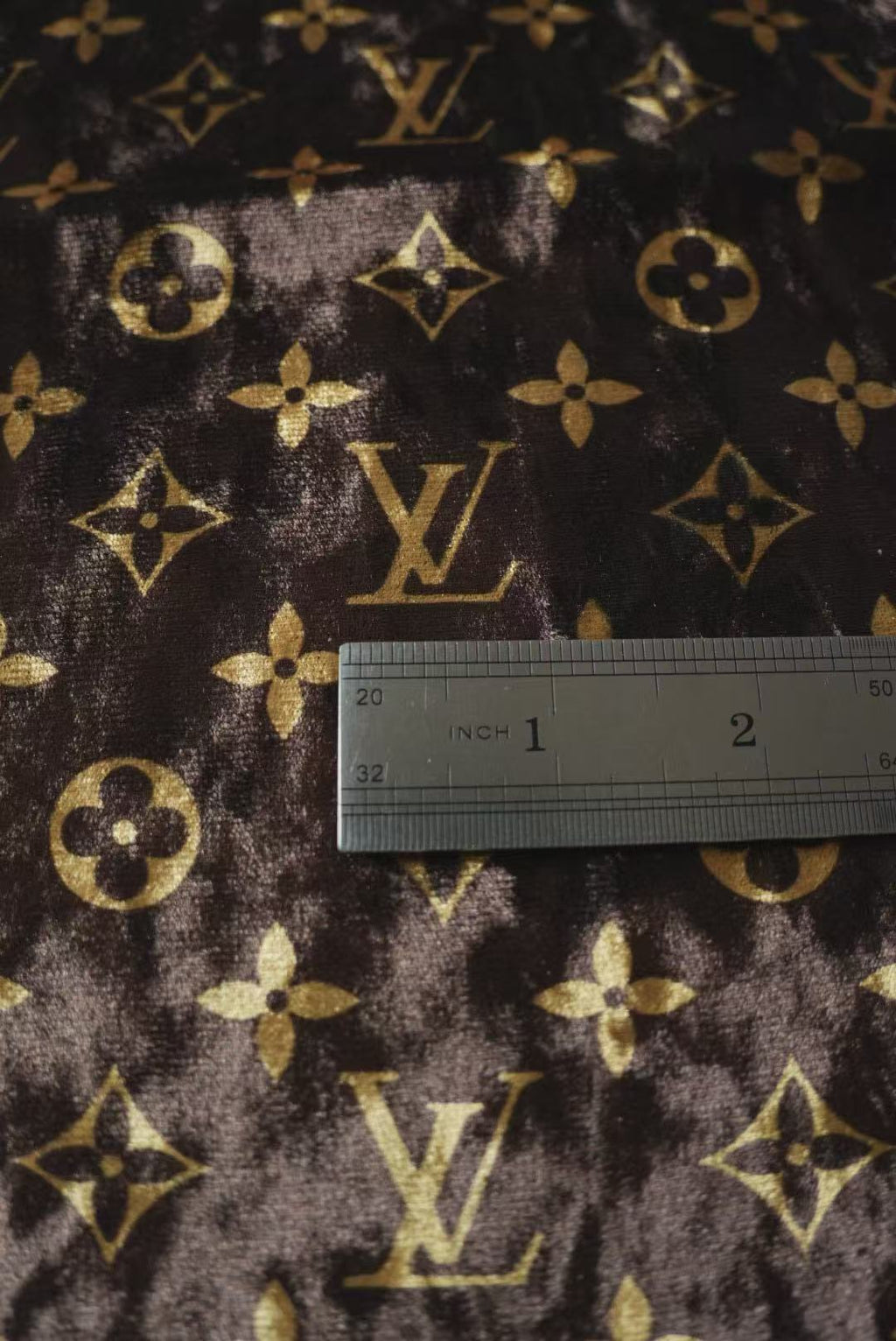 Craft Luxury LV Knitting Velvet Fabric For Handmade Sneaker,Car Upholstery and Clothing By Yard (Brown)