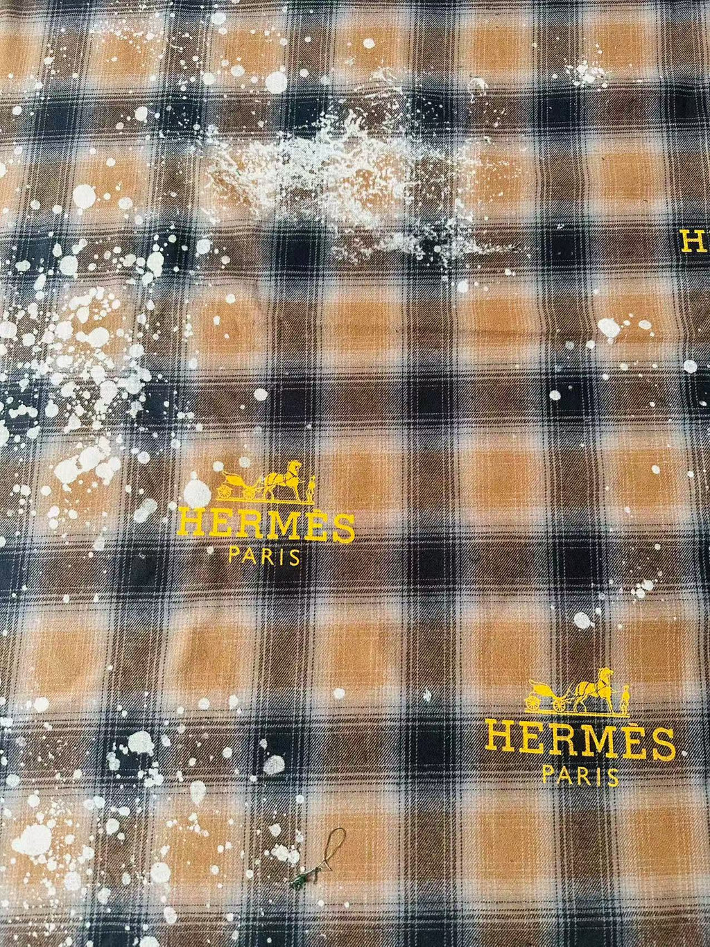 Thick Texture 100% Cotton Hermes Yarn-dyed Plaid Shirt Fabric For Handmade Clothing,Shoes Goods By Yard (Yellow)
