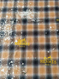 Thick Texture 100% Cotton Hermes Yarn-dyed Plaid Shirt Fabric For Handmade Clothing,Shoes Goods By Yard (Yellow)