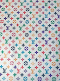 Fashion Colorful LV Air Layer Knitting Cloth Fabric For Handmde Clothing ,Dress,Sneaker Handicraft By Yard
