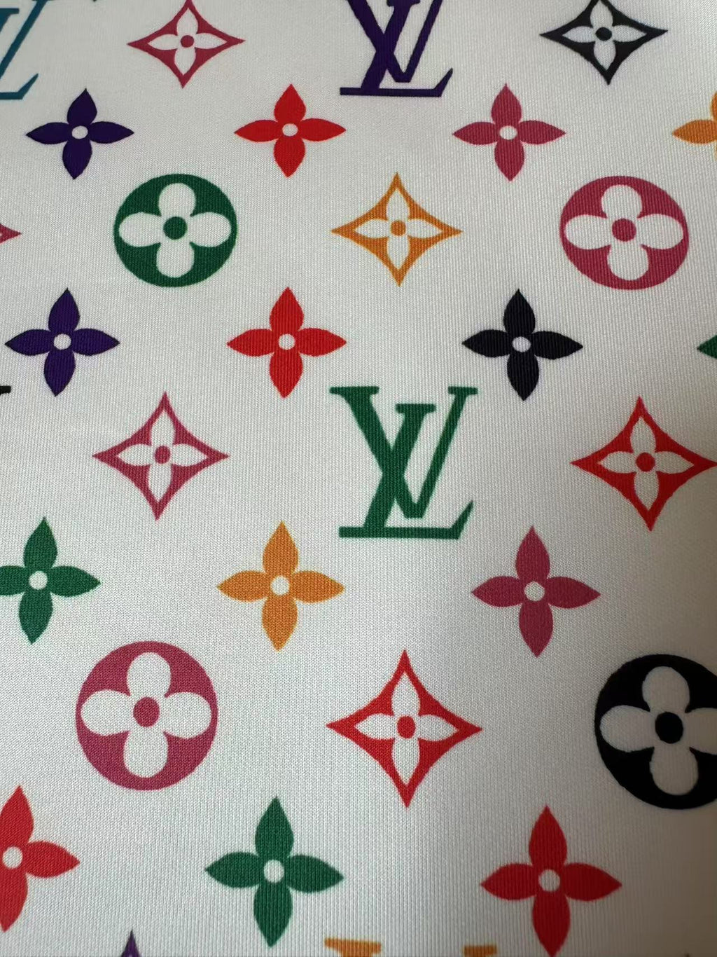 Fashion Colorful LV Air Layer Knitting Cloth Fabric For Handmde Clothing ,Dress,Sneaker Handicraft By Yard